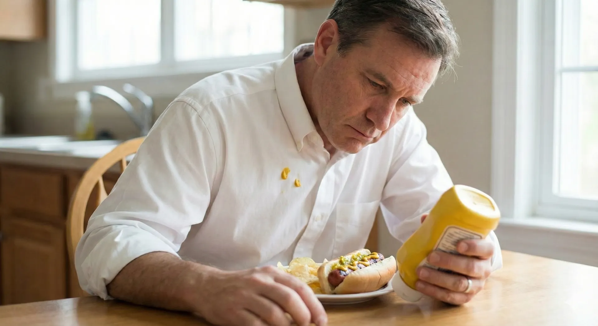 The splatter of mustard