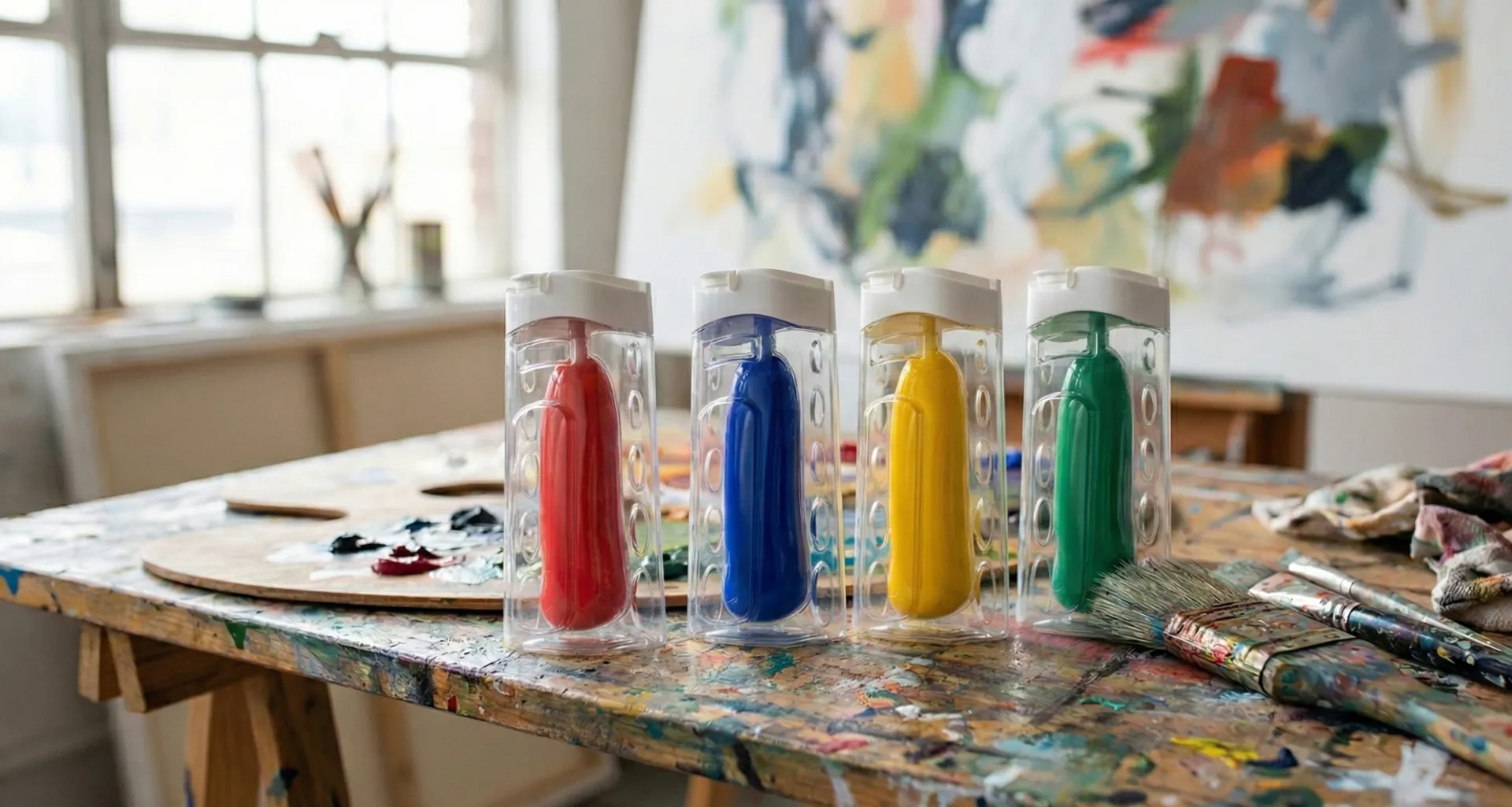 Anti Gravity Bottle technology applied to art supplies